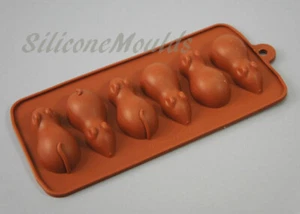 Chocolate Mice Sugar Mouse Sweet Candy Silicone Bakeware Mould Silicone Mold Tin - Picture 1 of 2