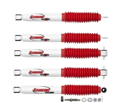 Amortiguadores delanteros y traseros Rancho + Juego de amortiguadores de dirección elevación de 0" para Jeep Wrangler TJ Foto 1 de 4