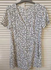 Women's Miss Selfridge Playsuit, Size 10, White and Black, Excellent Condition - Picture 1 of 6