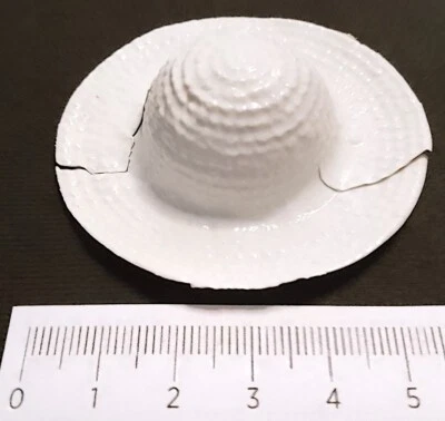 B1128 - BARBIE 70s - cappello effetto paglia bianco plastica finissima - Immagine 1 di 3