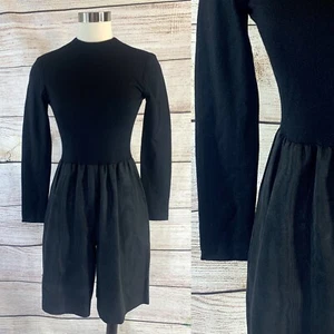 Vintage BILL BLASS 80er 90er Strampler Pullover Strick Top Weite Taft Shorts 4 XS - Bild 1 von 10