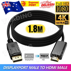 Displayport DP to HDMI Cable Male to Male HD 4K 1080P High Speed Display Port - Picture 1 of 9