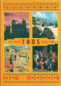 Postcard NM Taos multiview - Picture 1 of 2