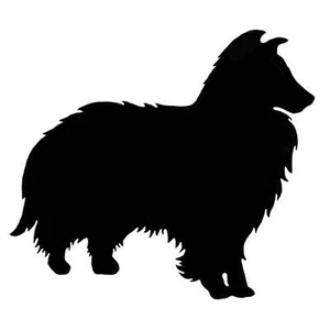 Calcomanías de vidrio fundido negro Collie Dog de 2 pulgadas - Imagen 1 de 1