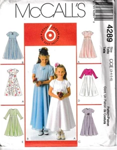 McCalls 4289 Girls Dress Sewing Pattern sizes 3 4 5 6 long or short sleeves - Picture 1 of 3