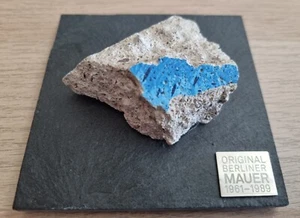 Original Genuine Color Piece of Berlin Wall on Special Slate Display with COA - Picture 1 of 15