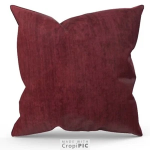 Large Thick Chenille Cushions / Cushion Covers 24" DEEP RED - Picture 1 of 2