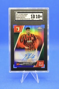 2021-22 Topps Chrome Bundesliga Ricardo Pepi Purple Refractor Auto SGC 10 /199 - Picture 1 of 2