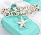 Tiffany & Co Silver Pearl Starfish Charm 6" Extra Small Chain Bracelet XS