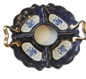 VTG Blue and white Oriental Ceramic Appetizer Serving Dish - Picture 1 of 7