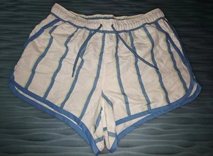 ASOS Men’s Striped Running Shorts XS White Blue Vintage Look Lined - Picture 1 of 3