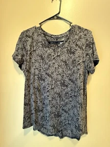 Tek Gear Shirt Womens L Dry Tek Athletic Top Workout Gear Black Short Sleeve  - Picture 1 of 5