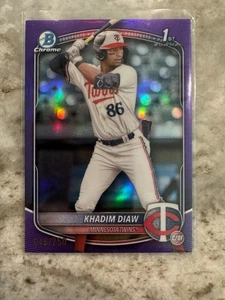 Khadim Diaw 2025 Bowman Chrome Purple Refractor Rookie #46/250 Minnesota Twins - Picture 1 of 4