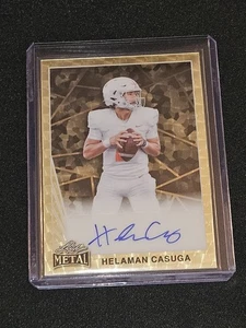 2024 Foglia Collettiva Calcio Helaman Casuga Oro Super Prismatico Auto 1/1 RARO - Foto 1 di 2