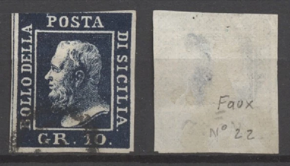 SICILIA (ESTADO/ITALIA) - UN SELLO MUY ANTIGUO "GR 10" - ¡USADO!! Foto 1 de 1