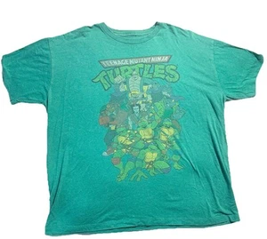Vintage Mens Graphic T-Shirt Teenage Mutant Ninja Turtles Green Crew XL - Picture 1 of 5
