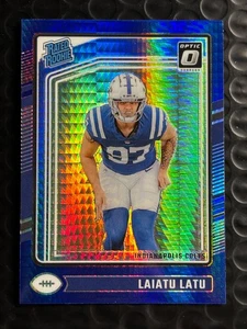 2024 Panini Optic Rated Rookie Laiatu Latu RC Blue Hyper Prizm Colts Rookie #267 - Picture 1 of 2