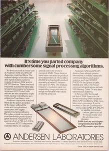 Andersen Laboratories Print Ad 1983 SAW Dispersive Matched Filters - Picture 1 of 1