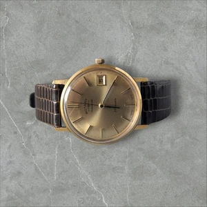 Rotary Vintage Mens Watch 25 Jewels Automatic Gold Plated Swiss Made Date Window - Picture 1 of 9