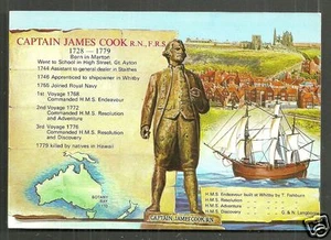 Estampilla del capitán James Cook explorador mapa barco Australia 1770 - Imagen 1 de 1