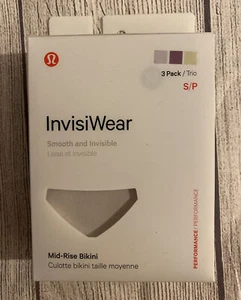 3 Pack NWT Lululemon Invisiwear Mid-Rise Bikini Undies SZ S CHRM/BKPP/DWGN - Picture 1 of 3