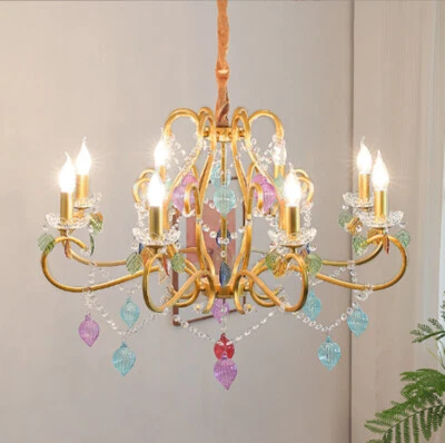 Modern Crystal Chandelier Light LED Candle Ceiling Pendant Lamp Indoor Lighting - Image 1 of 4