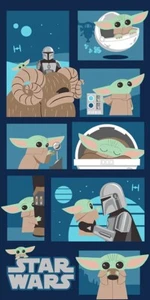 Toalla de playa/baño súper suave Disney Star Wars Mandalorian+Baby Yoda - Imagen 1 de 1