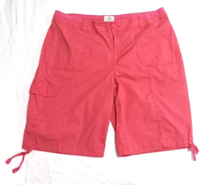 Pantalones Cortos para Mujer St Johns Bay 16 Carga Bermudas Algodón Elastizado Rosa Salmón Foto 1 de 4