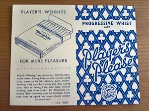 Spieler Zigaretten Werbung Progressive Whist Lady Scorekarte kleinere Größe bl - Bild 1 von 2