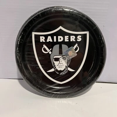 NFL Raiders Party Plates 8 3/4 inch 32 Plates - Image 1 of 3
