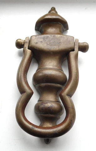 Victorian ANTIQUE Brass Door Knocker, 355g, 6.5" long Cover