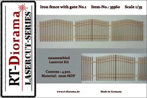 RT-Diorama 1/35 Iron Fence w/Gate No.1 - Picture 1 of 1