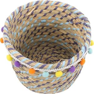 Kleiner geflochtener Weidenkorb, Boho Style, bunt - Bild 1 von 7