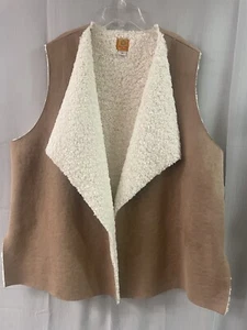 Western Vest Woman’s Suede Cozy Brown Sz 2X Ruby Rd. - Picture 1 of 6