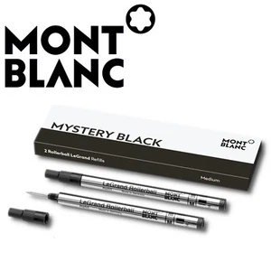 MontBlanc LeGrand Tintenroller Mine Rollerball M Mystery Black schwarz 2 Stück - Picture 1 of 3