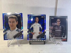 Lote de 3 tarjetas George Russell 2021 Topps cromo zafiro F1 Fórmula 1 Indy Car - Imagen 1 de 4