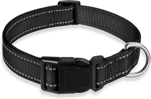 Reflective Dog Collar with Buckle Adjustable Safety Nylon Collars for Small Medi - Picture 1 of 12