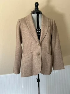 S.B.II by Bitterman 100% Pure Wool Beige Blazer | Vintage 70s Shawl Lapel 13/14 - Picture 1 of 9