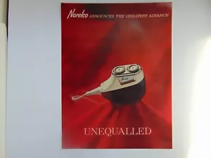 1960 NORELCO ELEKTRISCHER RASIERER Vintage Kunstdruck Anzeige - Bild 1 von 1