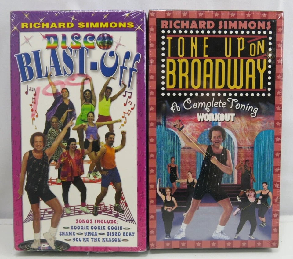 2 Lot Richard Simmons DVD's Tone Up on Broadway & DISCO Blast-Off (NEW SEALED) - Image 1 of 4