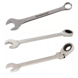 SILVERLINE METRIC COMBINATION FIXED FLEXIBLE HEAD RATCHET SPANNERS 6MM - 32MM - Picture 1 of 6