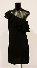 Jodifl Women's Umgee Solid Ruffle Layered One-Shoulder Dress EJ2 Black Medium