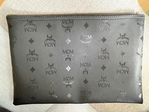 MCM Monogram Pochette Clutch Tasche Case Schwarz Top Zustand - Bild 1 von 3