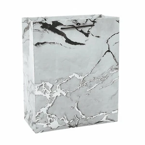 Medium Silver Marble Gift Bags, Party Supplies, 12 Pieces - Picture 1 of 1