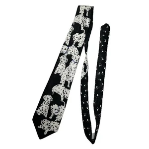 Surrey Dalmatian Puppies Dogs Novelty Necktie Paw Prints Statement Eclectic - Picture 1 of 6