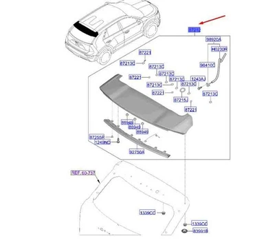 KIA NIRO MK2 REAR SPOILER 87210AT000 NEW GENUINE - Image 1 of 2