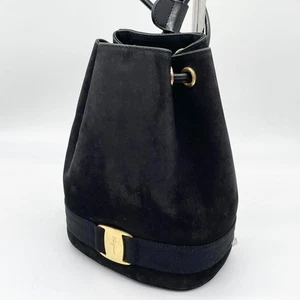 Salvatore Ferragamo Vara Backpack Pouch Bag color Black Gold fashion goods women - Picture 1 of 9