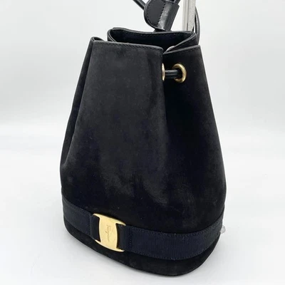 Salvatore Ferragamo Vara Backpack Pouch Bag color Black Gold fashion goods women - Image 1 of 4