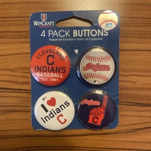 MLB CLEVELAND INDIANS Pins Botones Hecho en EE. UU. WinCraft Juego De 4 - Imagen 1 de 2