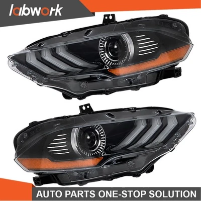 Labwork LED Headlights Fit For Ford Mustang 2018-2020 w/LED DRL Black Left&Right - Изображение 1 из 4